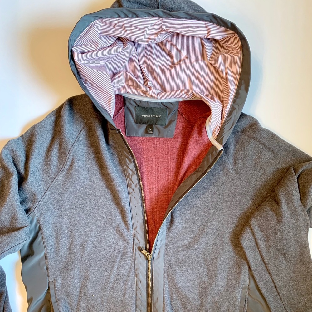 Men’s L Banana Republic Hooded Jersey Jacket